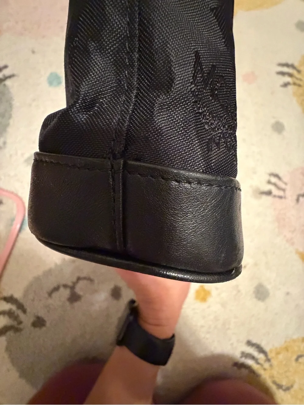 MCM Black Vintage Monogram Nylon Crossbody with Gold Plaque